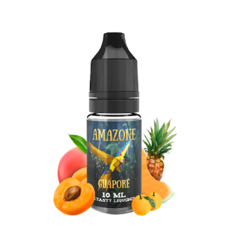 e-liquide Guaporé 10ml Amazone E.Tasty goût pêche, melon, abricot, ananas, bibace frais